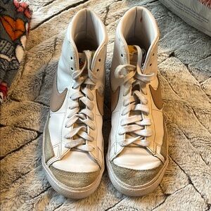 Nike White and Tan Sneakers